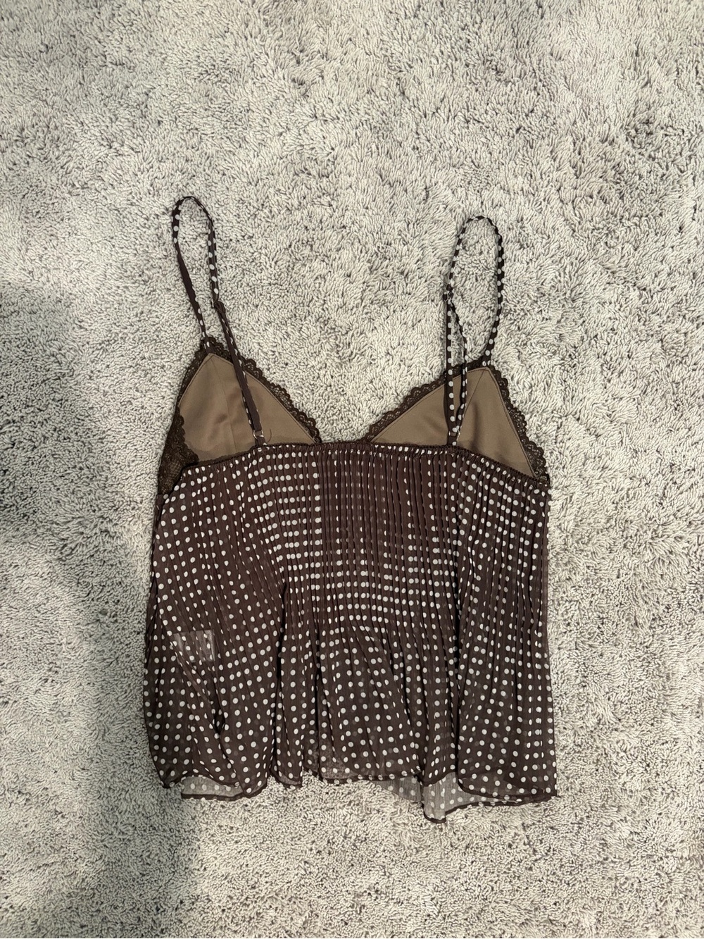 Princess Polly Brown Polka Dot Lace-Trim Cami - Picture 6 of 6